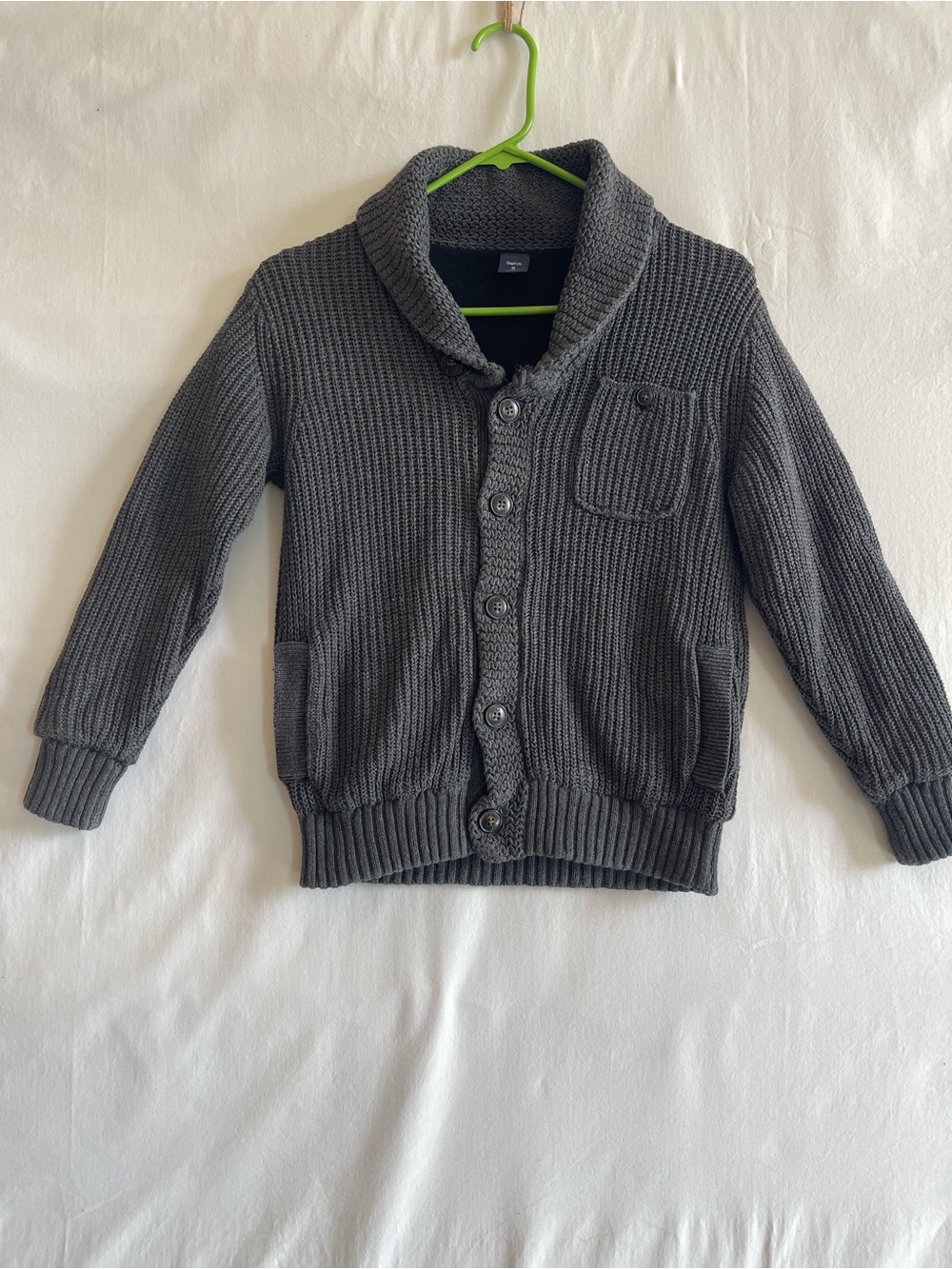 GAP‎ Gray Knit Shawl-Collar Cardigan